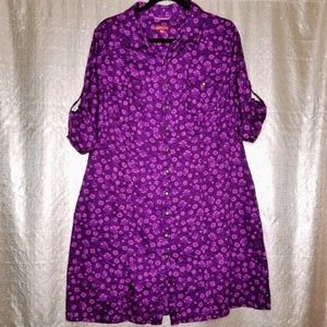 Merona GUC XXL purple floral shirtdress 💜